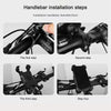 Electric Bicycle Mobile Phone Holder Can Be Rotated 360-degree Mobile Phone Holder Four-way Adjustment Bracket for Motorcycle, Style:Handlebars(Black)