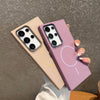 For Samsung Galaxy S25+ 5G Metal Diamond Texture Lens Frame MagSafe Phone Case(Black)