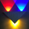 3W Aluminum Triangle Wall Lamp Home Lighting Indoor Outdoor Decoration Light, AC 85-265V(Mixed Colour Light)