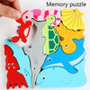 2 PCS Cartoon Three-Dimensional Puzzle Children Wooden Educational Early Education Grasping Board Toy(Number)
