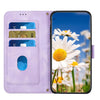 For Samsung Galaxy S21+ 5G Floral Pattern Leather Phone Case with Lanyard(Light Purple)