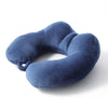 Portable Nap Neck Care Pillow Multifunctional Airplane Travel U-Shaped Pillow, Style: Navy Blue Memory Cotton