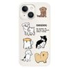 For iPhone 13 Skin Feeling Jelly TPU Hybrid PC Phone Case(Multi Breed Puppy White)