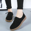 Suede Flat Bottom Lace-up Wear Resistant Fashion Casual Shoes for Woman