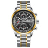 BINBOND B6022 30m Waterproof Luminous Multifunctional Quartz Watch, Color: Inter-Gold-Black