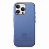 For iPhone 14 Pro Max Twill Fabric Leather Skin Back Phone Case(Blue)