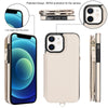 For iPhone 12 mini Double Flap Zipper RFID Leather Phone Case with Short Lanyard(White)