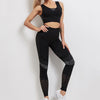 Women Sports Bra and Leggings Two-Piece Set Yoga Wear Fitness Set, Size: M(Black)