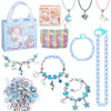 Crystal Beaded Bracelet Set Kids Necklace DIY Educational Toys(Blue)