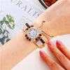 Ladies Bracelet Watch Quartz Watch Personality Wild Watch with Diamonds Pendant(Indian)
