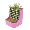 Rabbit Guinea Pig Food Bowl & Hay Rack - Pink
