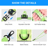 Reflective Dog Harness Vest, Breathable Nylon, Dual Leash, Green, M