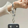 For iPhone 15 Cream Mirror Bracelet Chain TPU Phone Case(Beige)