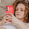 For Samsung Galaxy A56 5G Carbon Fiber Brushed Texture TPU Phone Case(Red)