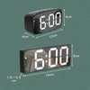 Mirror Bedside Alarm Clock Battery Plug-In Dual-Purpose LED Clock, Colour: Rectangular White Shell (Mirror Green Light)