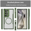 For Samsung Galaxy S24 Ultra 5G Carbon Fiber Texture MagSafe Translucent Phone Case(Green)