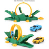 Children DIY Crocodile Ejection Rail Car Toy with 2 Cars