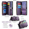 For Samsung Galaxy S25+ 5G CaseMe C36 Card Slots Zipper Wallet RFID Anti-theft Leather Phone Case(Purple)
