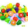 Pretend Play Plastic Food Toy Cutting Fruit Vegetable for Children, Random Color and Style 18 PCS / Set