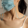 Glossy Crystal Beads Handmade Mask Anti-Lost Hanging Lanyard Chain Glasses Chain(Solid Color Sky Blue)