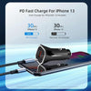 PD + QC3.0 Car 2 in 1 Square Fast Charger Car Cigarette Lighter (Black)
