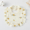 Baby Feeding Bib Ruffle Infants Saliva Towel Soft Cotton Burp Cloth, Style: Yellow Lemon