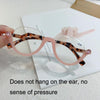 Diamond Studded Cat Eye Presbyopic Glasses Half-frame Fish-filament Glasses Unisex, Degree: +100(Gray Purple)