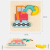 3 PCS Early Childhood Education Wooden Three-Dimensional Jigsaw Puzzle Toy(Lion)