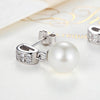 Shell Bead Earrings S925 Sterling Silver Stud Earrings Inlaid Silver Jewelry
