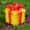 5pcs Christmas Decorations Resin Crafts Gifts Home Decorations Small Ornaments, Style: Yellow Gift