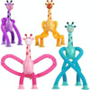 Telescopic Suction Cup Giraffe Funny Hundred Change Children Cartoon Educational Toy(Pink)