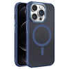 For iPhone 12 Pro Hardware Side Cooling Skin Feel Frosted Metal Lens Frame MagSafe Phone Case(Blue)
