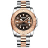 BINBOND B930 Metal Gear Luminous Quartz Watch 30M Waterproof Sports Watch, Color: Rose Gold-Rose Gold