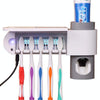 Automatic Toothpaste Dispenser Dental UV Ultraviolet Toothbrush Sterilizer Storage Holder(US Plug)