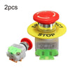 LAY37-11ZS Emergency Stop Button (Red, 22mm, 250V, 2pcs)