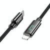 hoco U125 Benefit 1.2m Type-C to 8 Pin PD Fast Charging Data Cable with Display(Black)