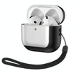For AirPods 4 Electroplating Leather Texture Wireless Earbuds Box Protective Case(Silver)