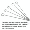 Stainless Steel Kebab Barbecue Hanging Rack Thick Skewers String Incense Stand With 6 Stitches