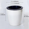 Lazy Flower Pots Automatic Water-absorbing Hydroponic Potted Plants Circular Resin Plastic Flower Pots Double-layer Design Self Watering Planter, Diameter: 15cm, Height: 15.5cm(White)
