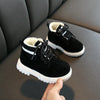 Autumn Winter Children Martin Boots Boys Girls Plush Warm Boots Casual Shoes, Size: 26(Black)