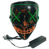 Halloween Festival Party X Face Seam Mouth Two Color LED Luminescence Mask(Green Orange)