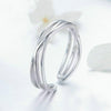 S925 Sterling Silver Platinum Plated Ring Simple Fashion Open Ring