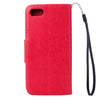 For  iPhone 8 & 7  Pressed Flowers Horizontal Flip Leather Case with Holder & Card Slots & Wallet(Magenta)