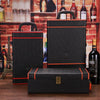 Rhinestone Double Bottle Wine Box Leather Wine Packaging Gift Box With Wine Tools, Style: Orange Edge