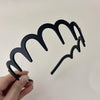 Dual Purpose Chopped Hair Wave Hair Bands With Teeth(Frosted Black)