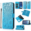 For Samsung Galaxy S8+ Skin Feel Embossed Sunflower Horizontal Flip Leather Case with Holder & Card Slots & Wallet & Lanyard(Blue)