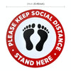 Self-adhesive Waterproof PVC Epidemic Prevention Social Distance Floor Stickers, Length24cm