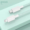 27W PD USB-C / Type-C to 8 Pin Fast Charging Braided Data Cable, Cable Length: 1m(Green)
