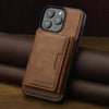 For iPhone 15 Pro Max LC.IMEEKE L5 Series Detachable RFID Card Bag Magsafe Phone Case(Brown)