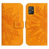 For Asus ZenFone 8 ZS590KS Skin Feel Sun Flower Pattern Flip Leather Phone Case with Lanyard(Yellow)